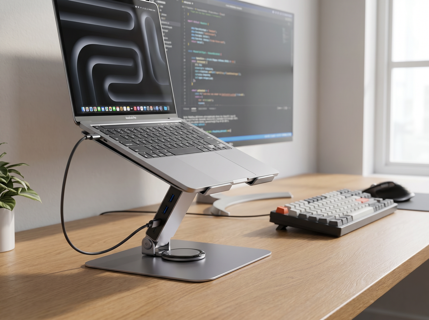 ProDock docking laptop stand in use on a desk