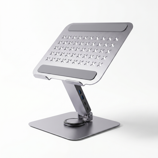 ProDock laptop stand with USB-C hub studio shot
